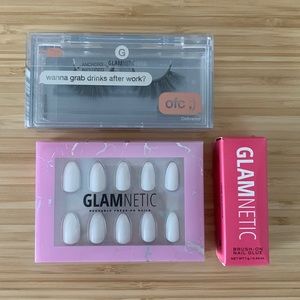 Glamnetic Reusable Press-On Nails, Brush On Nail Glue, OFC Lashes